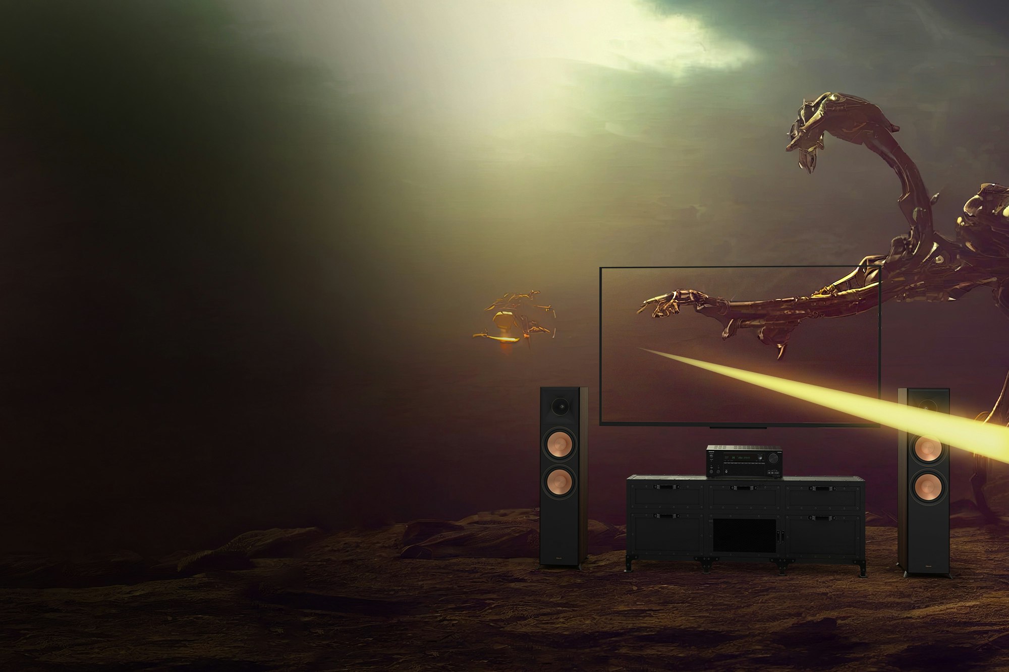 TV and Onkyo TX NR7100 and Klipsch System in Immersive Movie Dirac 2000x1333